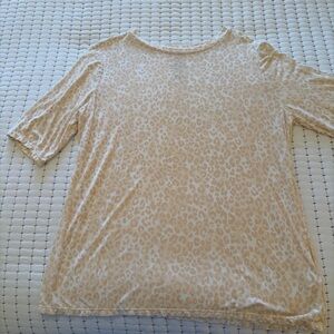 Nine West Cream Leopard Print Top